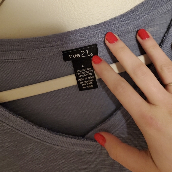 Rue 21 Ombre purple long sleeve shirt - Picture 2 of 5